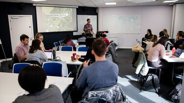 Students sitting in a seminar room