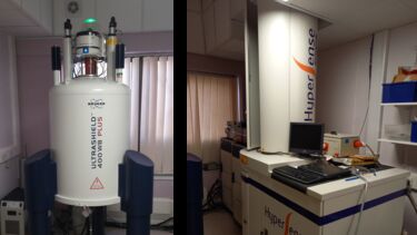 Vertical bore 9.4T scanner (left) and HyperSense (right).