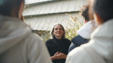 Laurence Pattacini teaching undergraduate students