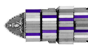 cargo ship from above