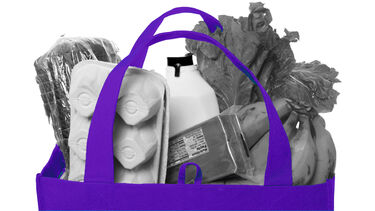 food in shopping bag