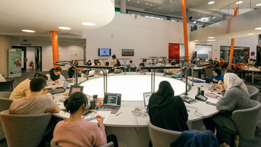 Student Studying in The Diamond