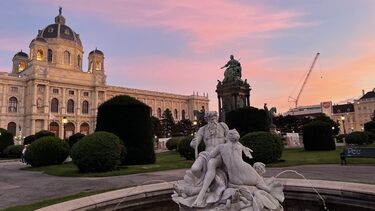 An image of a stately home and grounds in Vienna.