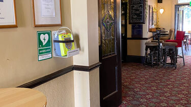 University Arms defibrillator location