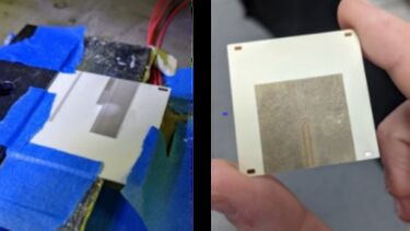 Image of antennas printed by the Optomec