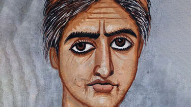 A painting of a woman's face.