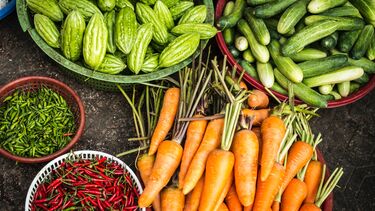 Fresh vegetables in bowls