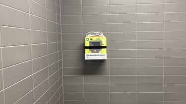 Laboratory for Verification & Validation defibrillator location - inside first aid room