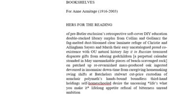 Bookshelves. Hers for the reading