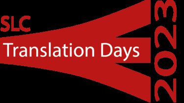 Logo SLC translation days 2023. Three red stripes fanning out