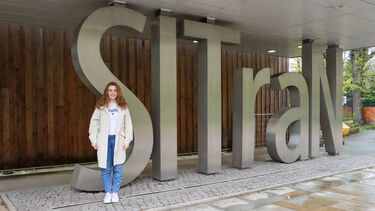 Evie Gruszyk stood outside the SITraN building