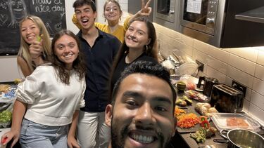 Image of Owen and friends during study abroad