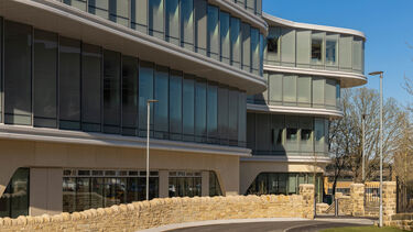 External of the Wave building with wall in front and small amount of blue sky