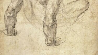 A Renaissance sketch of a the back of a male's upper body.