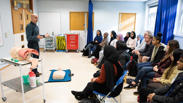 A group of students undertaking clinical skills training at the University of Sheffield 