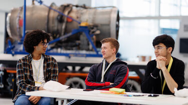 Students at the AMRC Hackathon