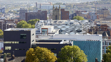 View of University of Sheffield campus buildings 
