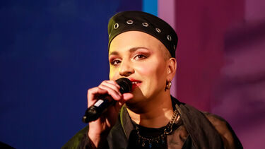 Singer performing on stage