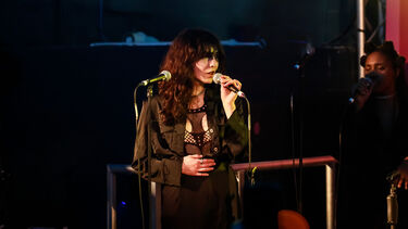 Singer performing on stage