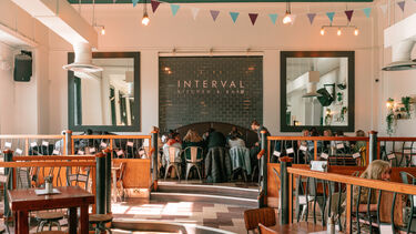 A fairly busy time at the Interval Bar.