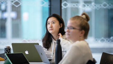 Two students at class