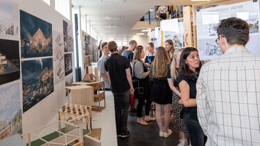 Employers browsing the exhibition on opening night