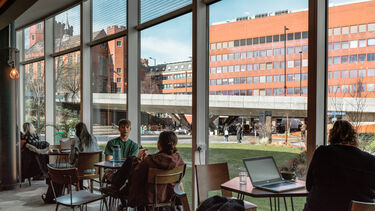 Students sitting in Coffee Rev
