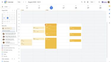 Checking a staff members calendar screenshot