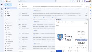 Composing an email in Gmail screenshot
