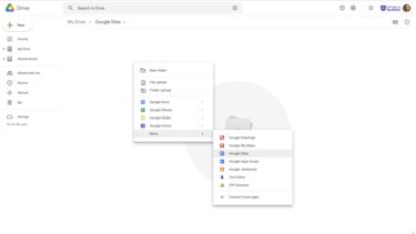 Create a google site screenshot