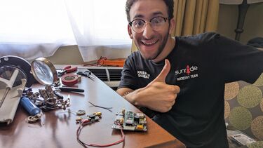 Photograph taken of quality check completed for electronic systems
