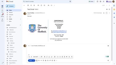 Replying to an email screenshot