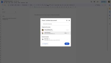 Sharing a google doc screenshot