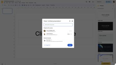 Sharing a google slides screenshot