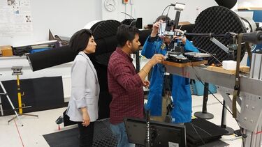 The team setting up the measurements