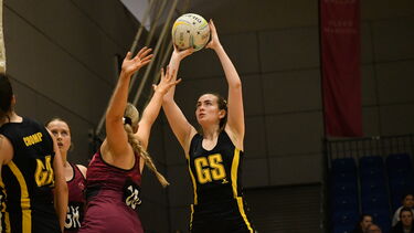Girls playing Netball