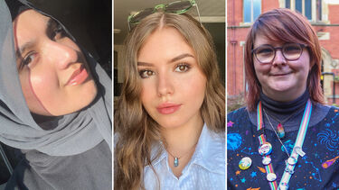 Pictured (left to right): Zaina Qamar, Sydney Graveling, and Elena Starsong - three of the students involved in the vision impairment study.