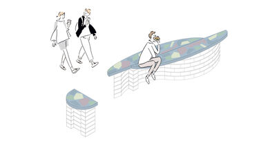 An image of the design of two benches