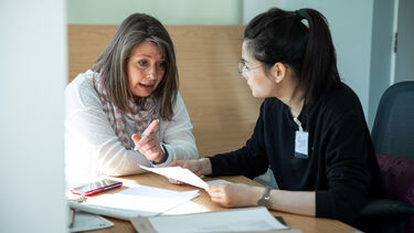 Students taking part in a communication clinic