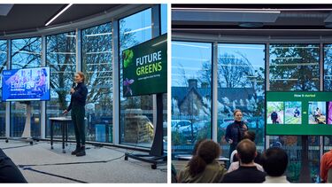 Future Greens co-founder Gabriele giving a talk to students 