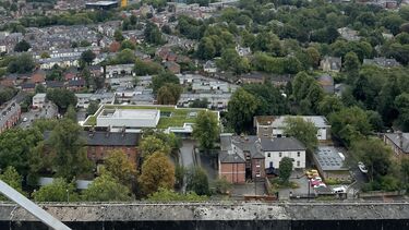 The view from the top of the hospital.