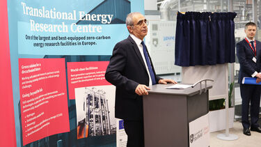 Professor Mohamed Pourkashanian from the University of Sheffield giving a speech at the opening of the Energy Innovation Centre