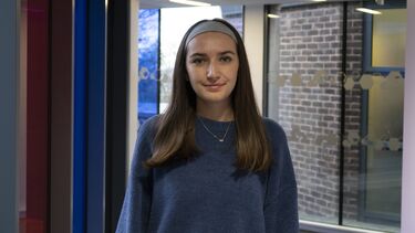 Jodie Walters wearing a blue top.