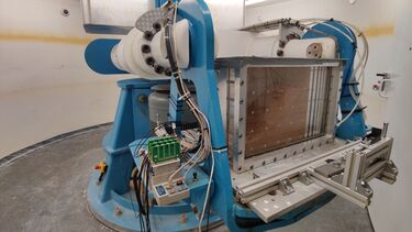 A model slope installed within a geotechnical centrifuge