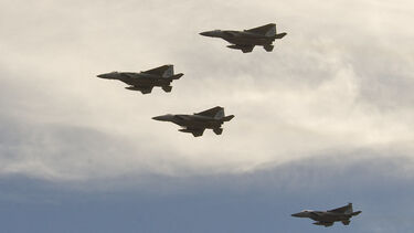 Planes flying.