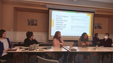 A presentation is delivered during the CDW IRLE Visit