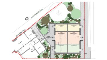 Architectural plan for new substation rectangular building