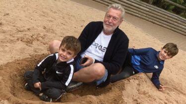 Tim Shone with his grandkids