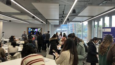 The room was busy throughout the event