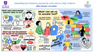 Cartoon visualisation of findings from analysis workshop